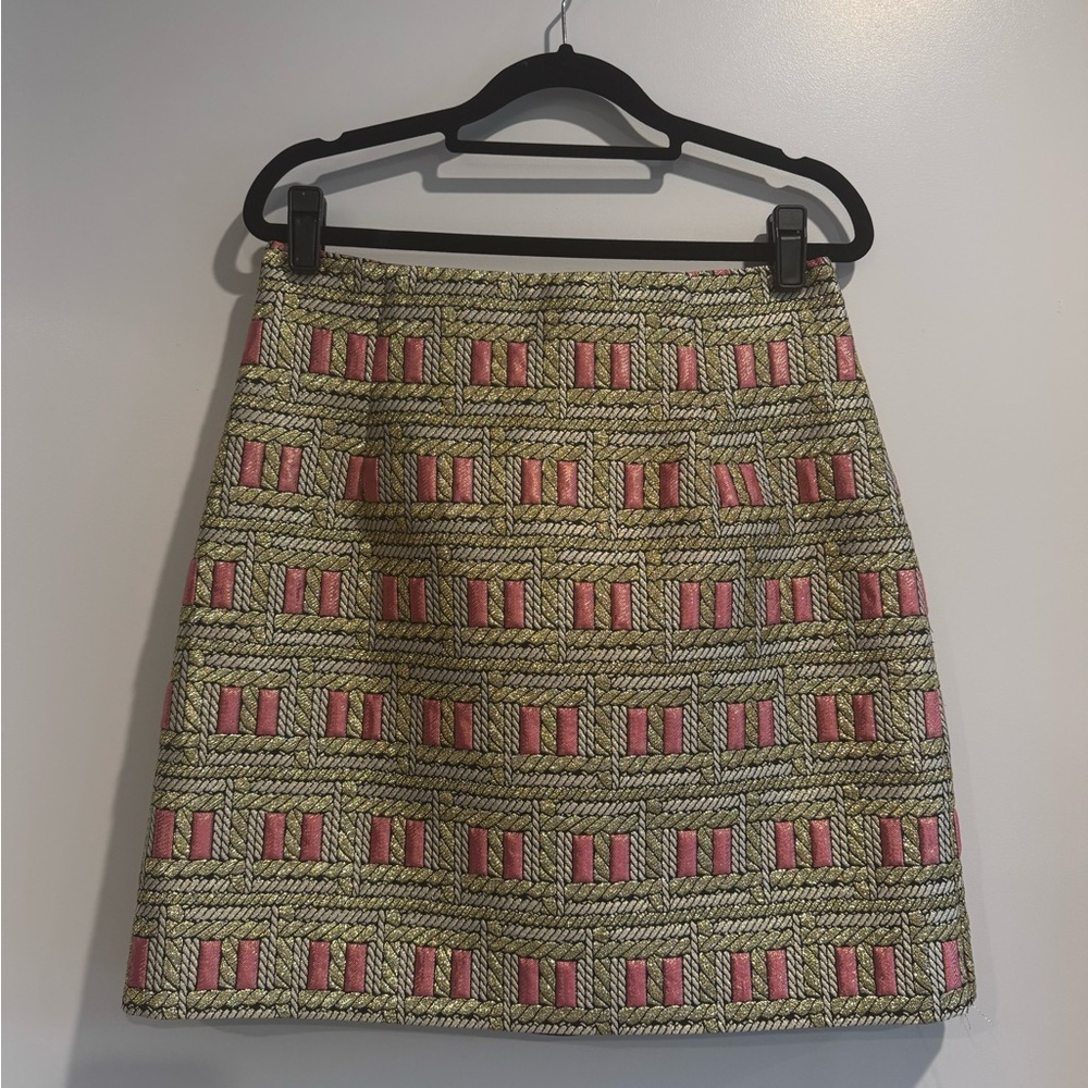 Cynthia Rowley Pink and Gold A-Line Skirt